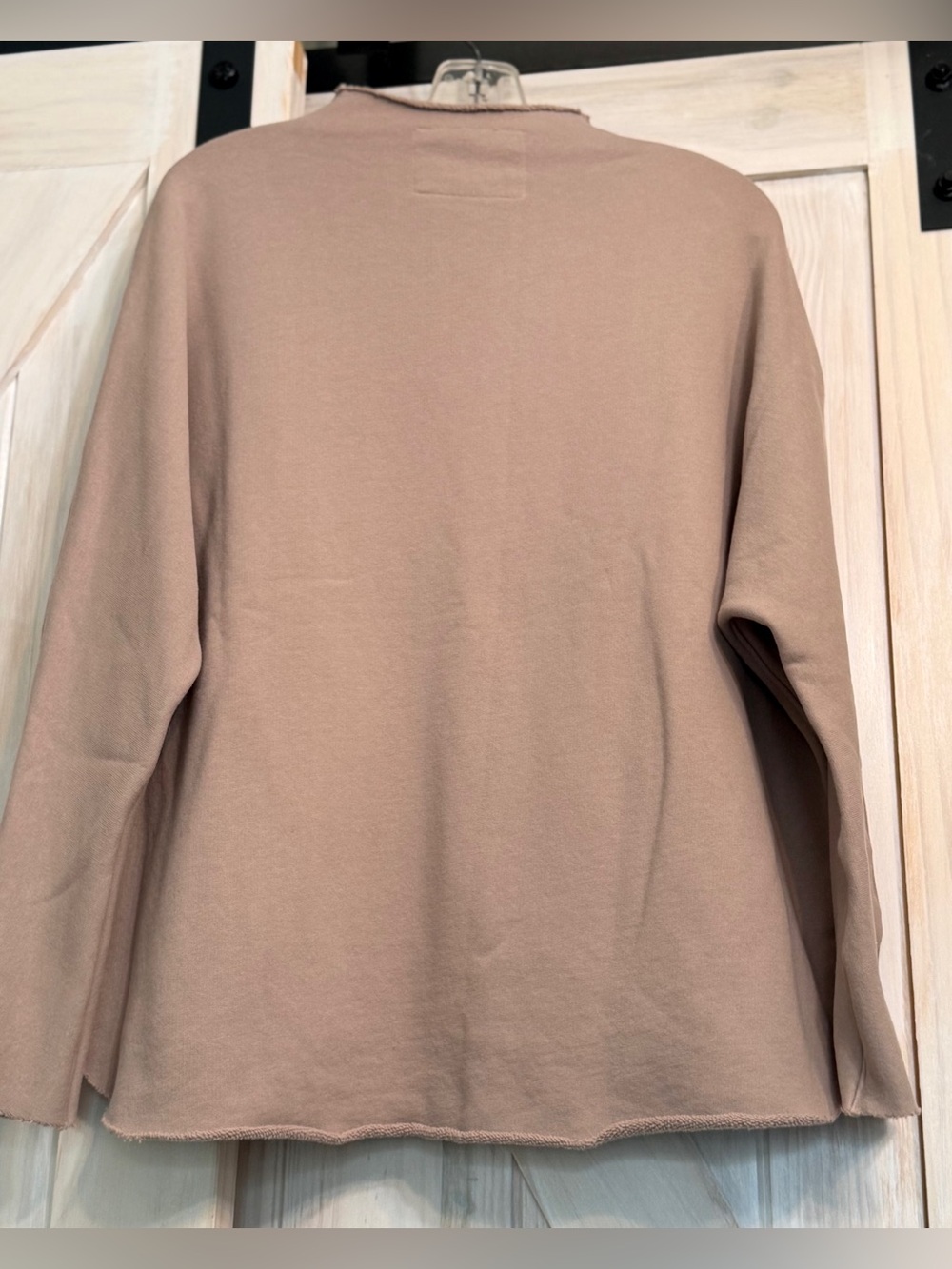 NWOT Frank and Eileen, Effie funnel neck, triple fleece, medium Biscotti tan - Picture 2 of 8